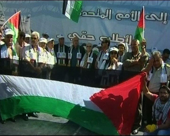 
約旦西數萬人支持巴勒斯坦入聯
