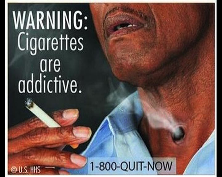 
美國煙包印驚嚇圖片反吸煙