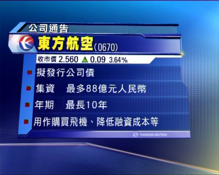 
東方航空計劃發債集資88億元人民幣