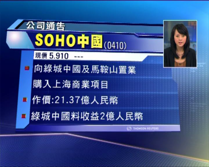 
綠城中國向SOHO中國出售地皮