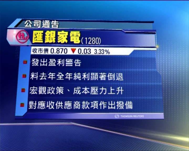 
多家企業發出盈利警告