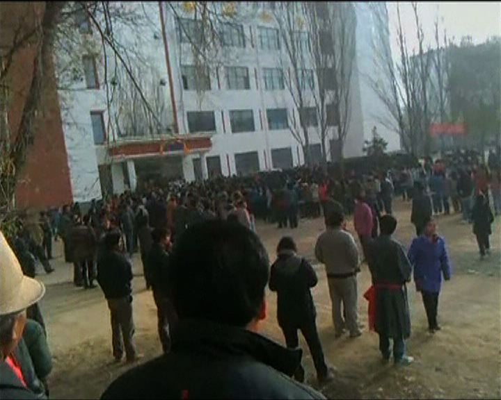 
青海有藏民示威要求西藏獨立