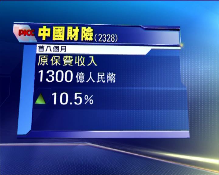 
中國財險首八個月保費收入升一成