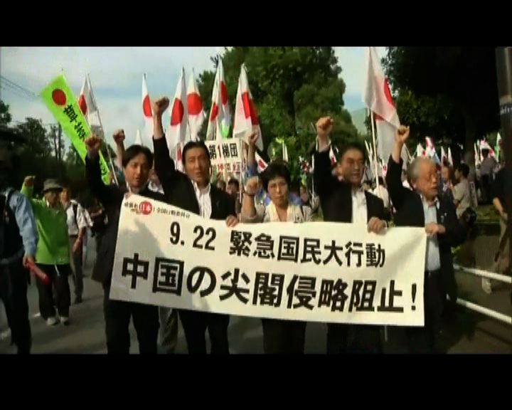 
日本右翼團體東京組織反華示威