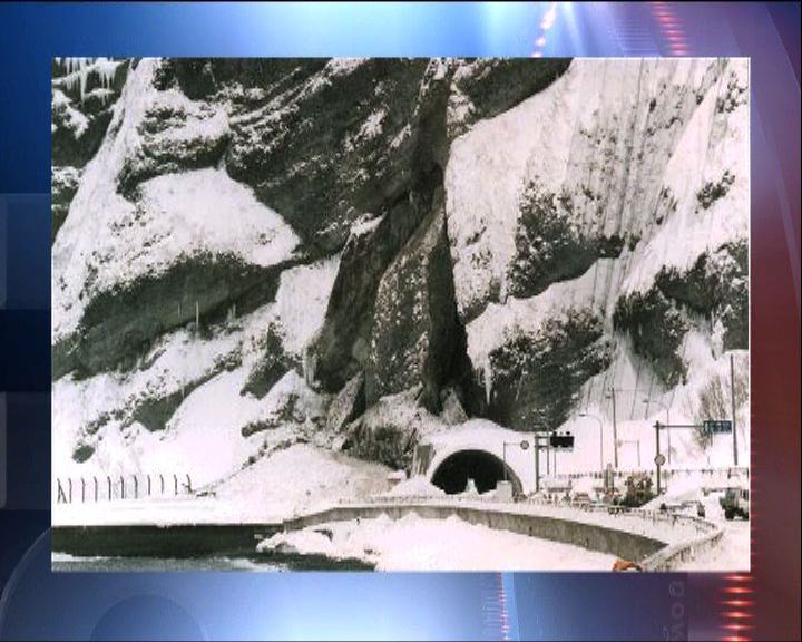 
日隧道曾因結冰融解導致岩石倒塌