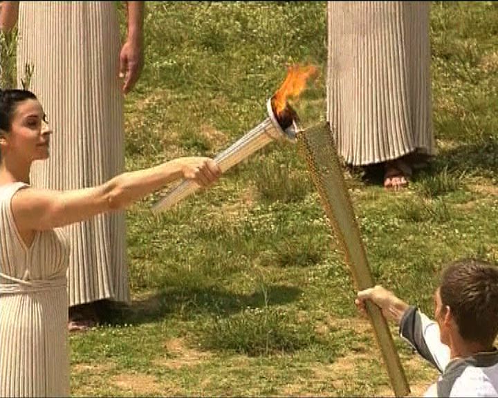 
倫敦奧運聖火在希臘燃點