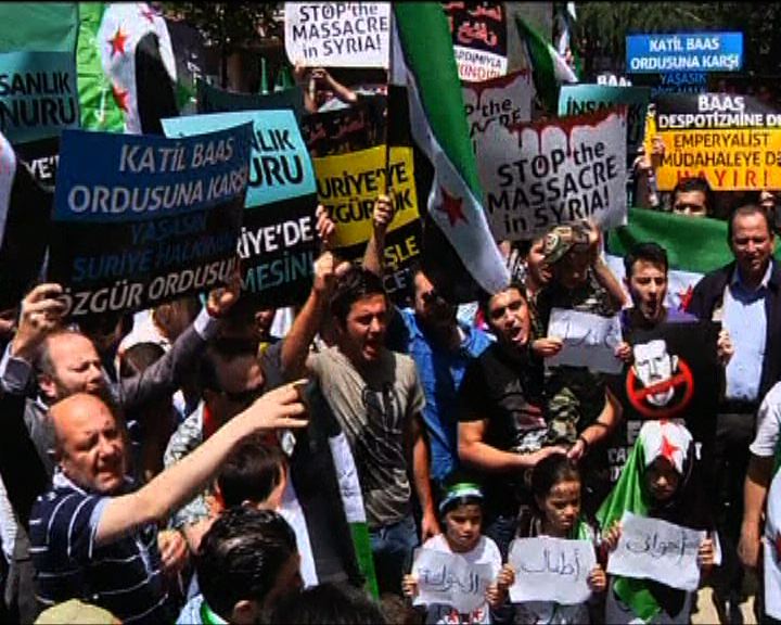 
土耳其示威抗議敘利亞大屠殺