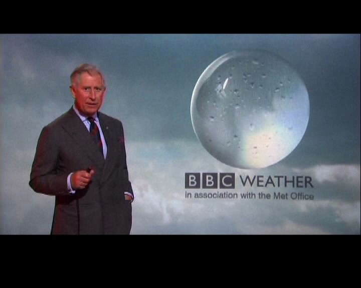 
查理斯參觀BBC擔任天氣先生