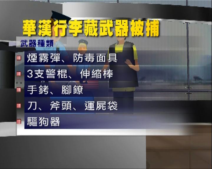 
美籍華裔男子行李藏武器美機場被捕
