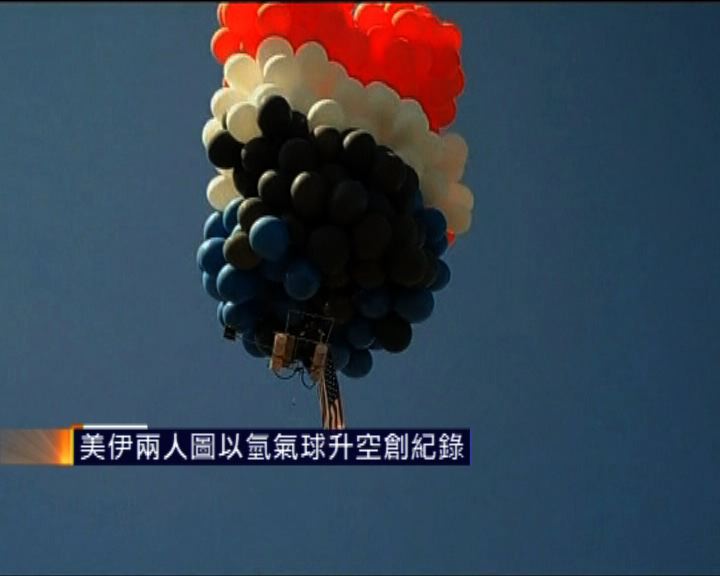 
美伊兩人圖以氫氣球升空創紀錄