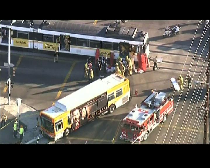 
洛杉磯列車與巴士相撞48人傷