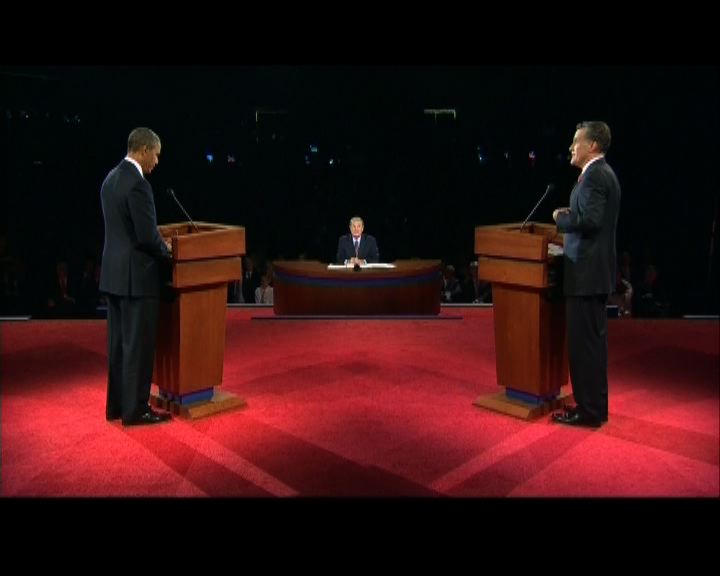 
美國總統候選人首場電視辯論針鋒相對