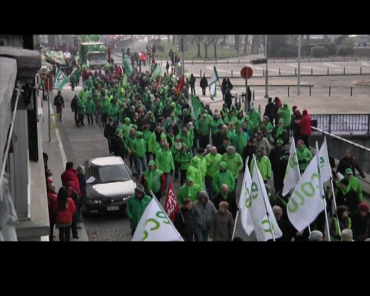 

比利時有示威抗議企業削減職位