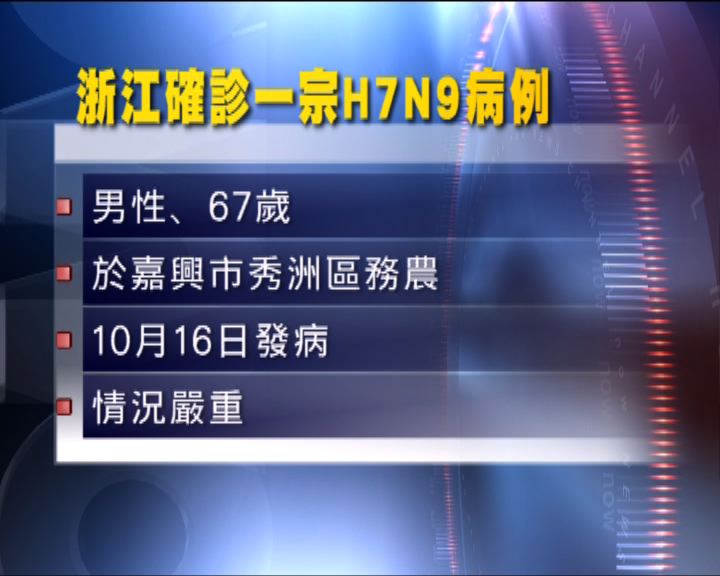 
浙江省確診一宗H7N9禽流感病例