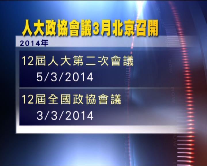 
2014年人大兩會預定3月在北京召開