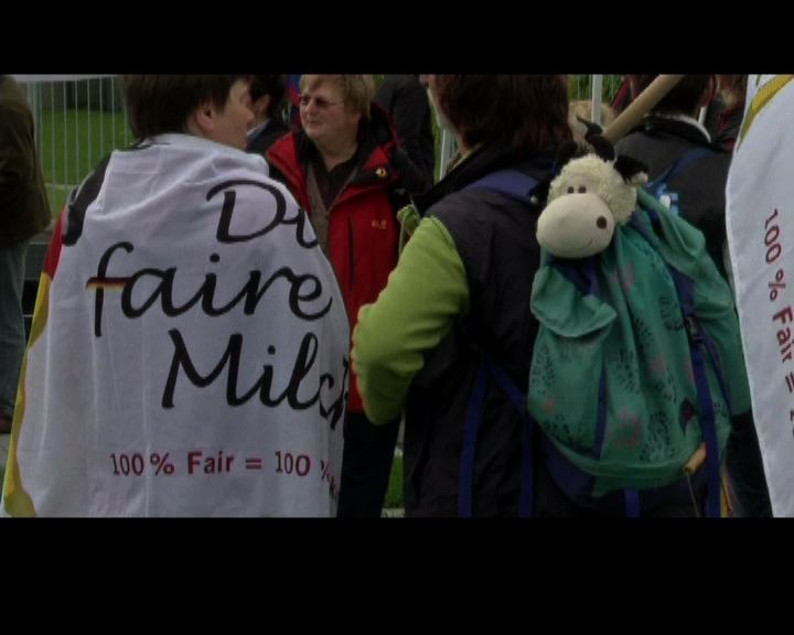 
歐洲奶農德國示威要求確保利潤