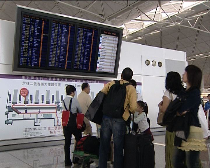 
香港至華東航班受颱風影響取消