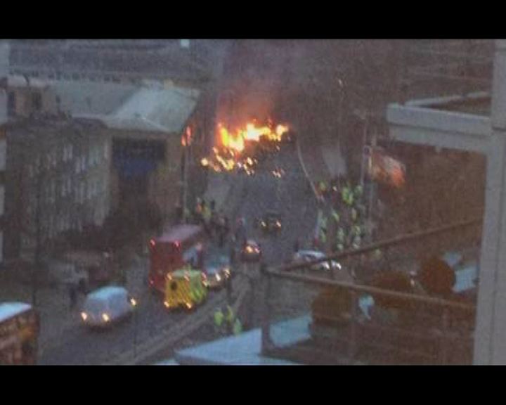 
倫敦市中心有直升機墜毀