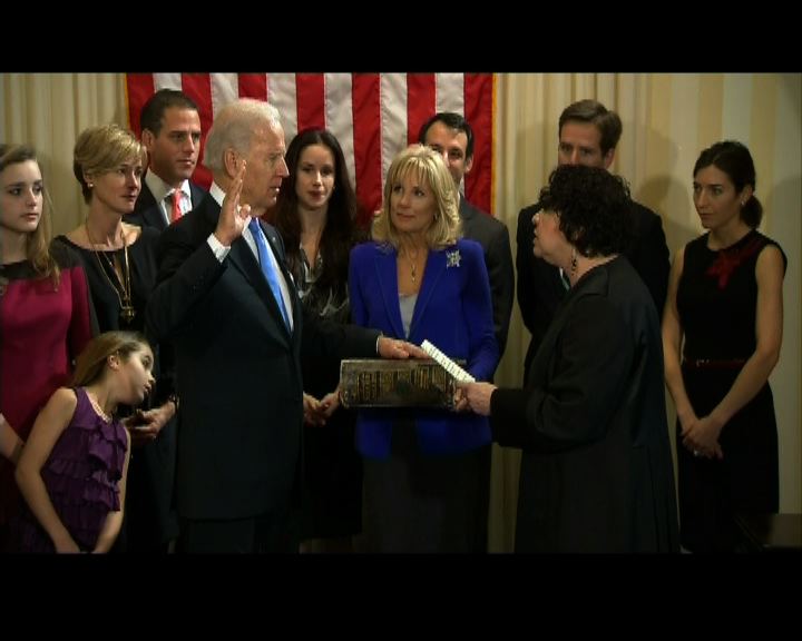 
拜登宣誓連任美國副總統