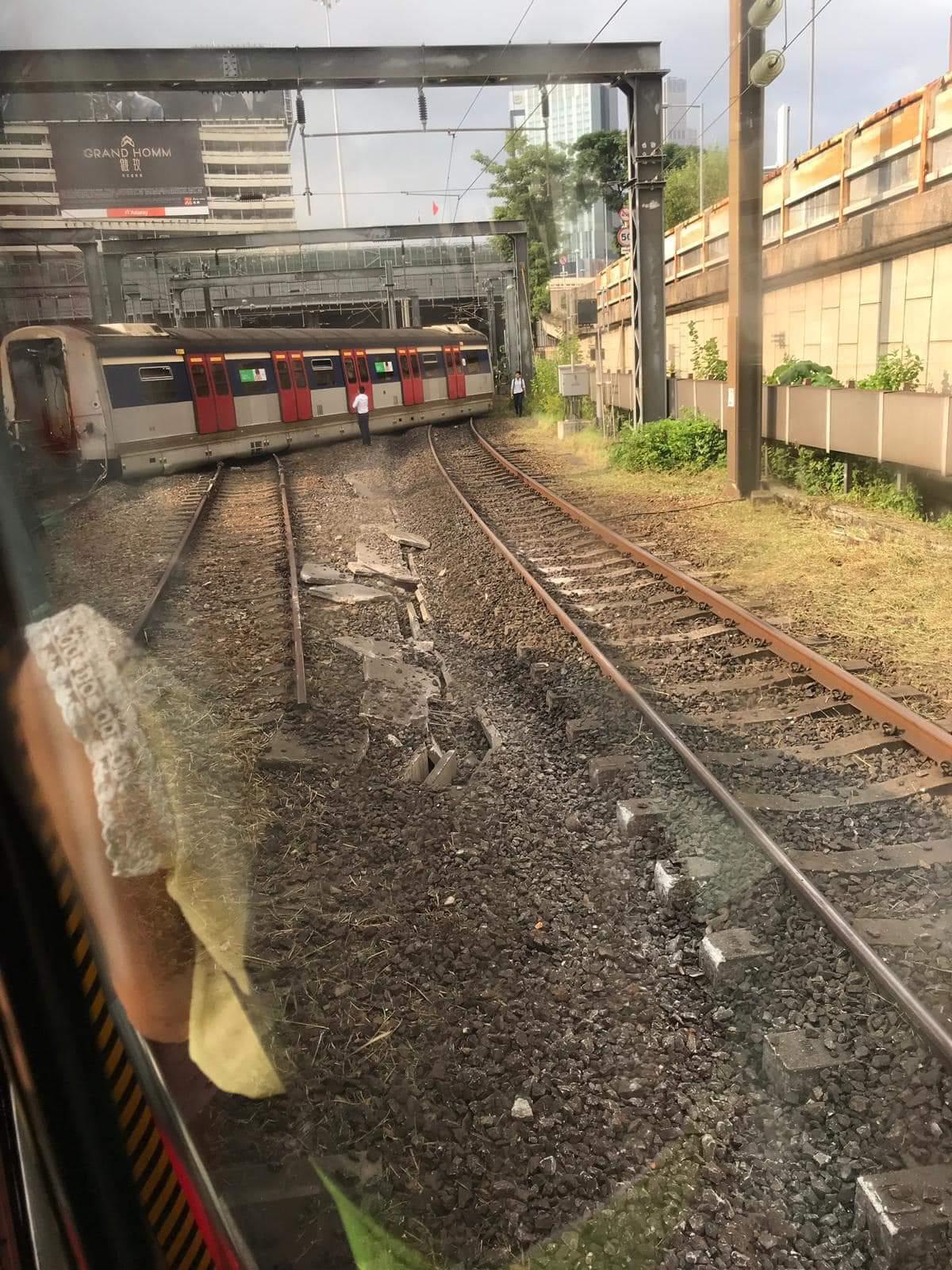 【突發‧多圖】紅磡站有列車出軌