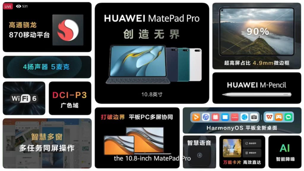 配備Snapdragon 870處理器，HUAWEI MatePad Pro 2021版發佈！