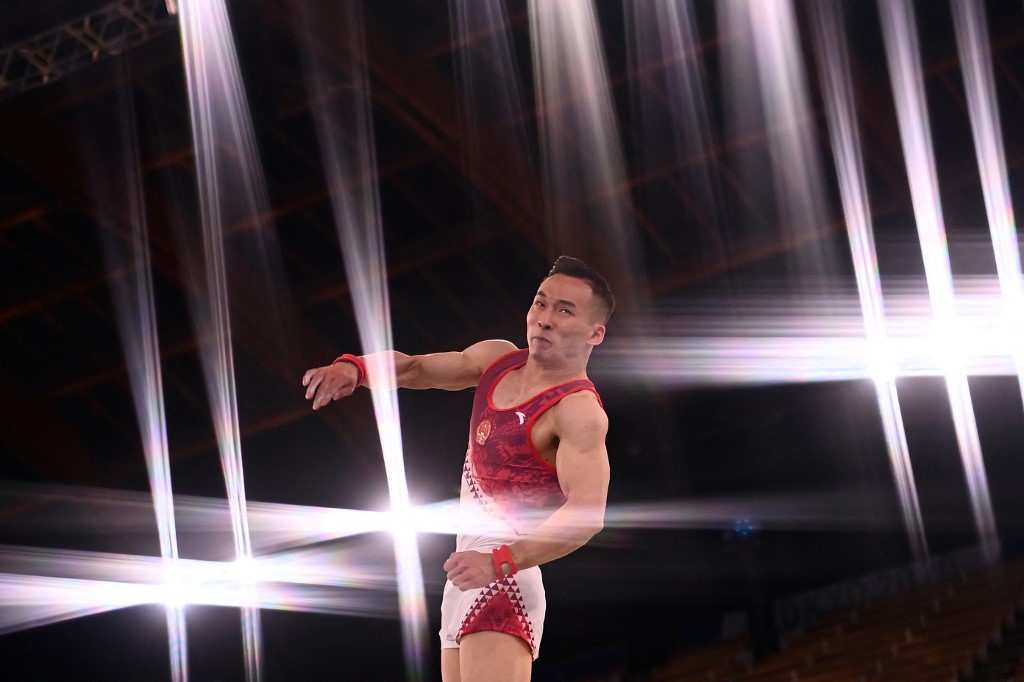 蕭若騰在男子自由體操為國家隊增添一面銅牌