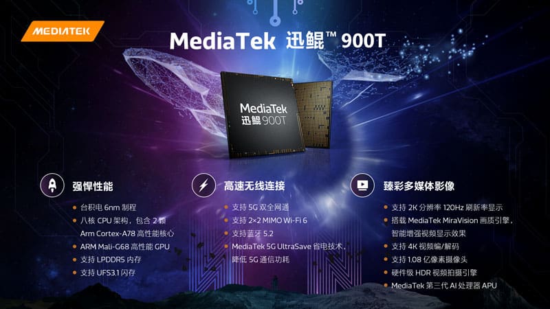 省電 5G、支援 120Hz 2K 芒，平板／筆電專用迅鯤 900T 晶片組發佈