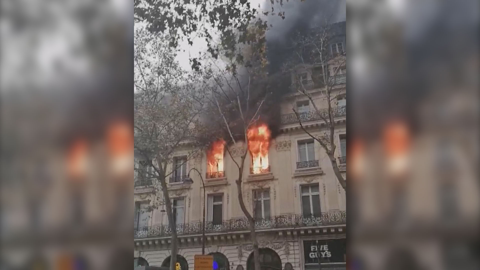 巴黎歌劇院廣場附近一座建築物起火