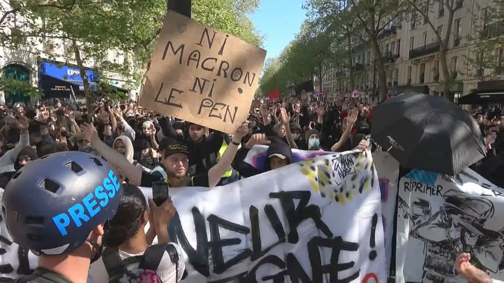 法國總統大選在即　巴黎有示威抗議