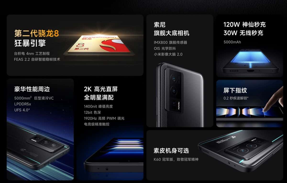 SD8 Gen 2、2K 芒、IMX800 防震三鏡！平價旗艦 Redmi K60 Pro 賣 3,299 人民幣起