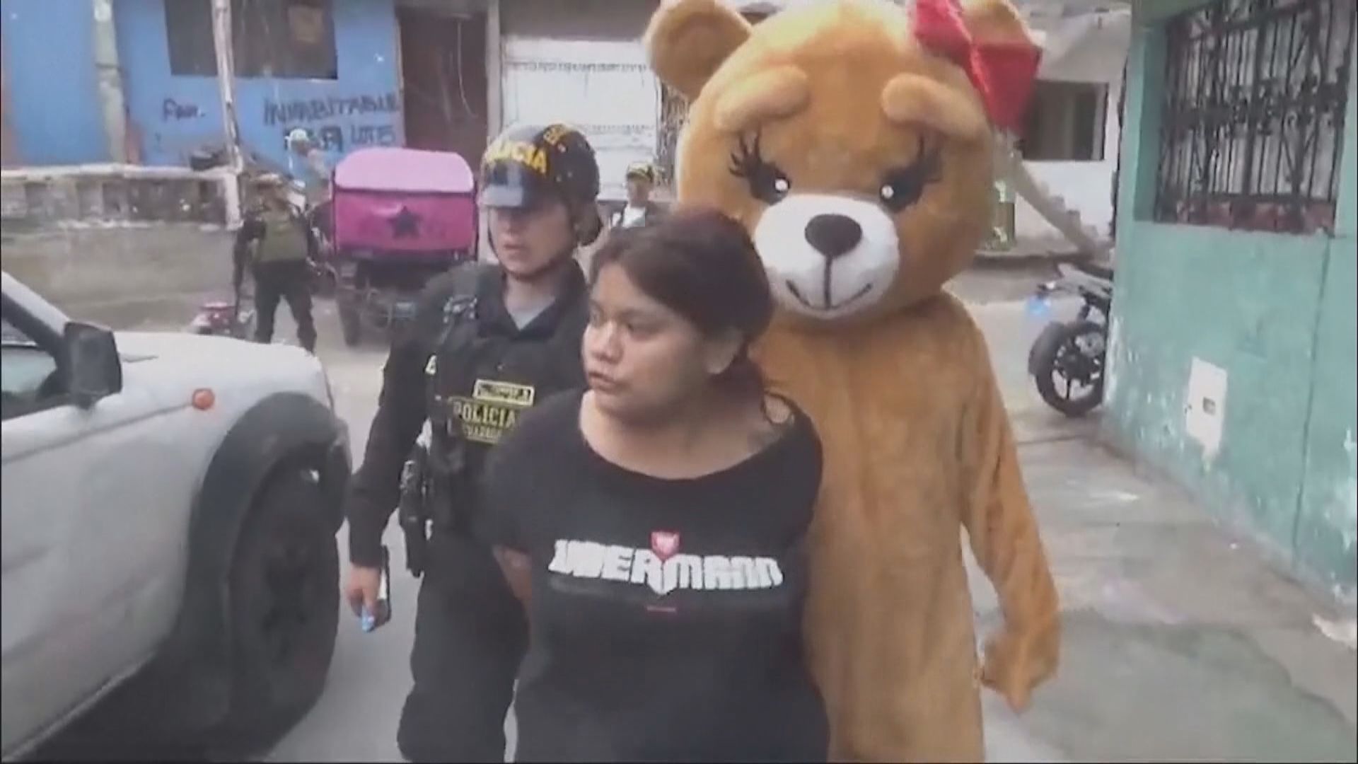 秘魯警方趁情人節喬裝成熊公仔 拘捕女毒販