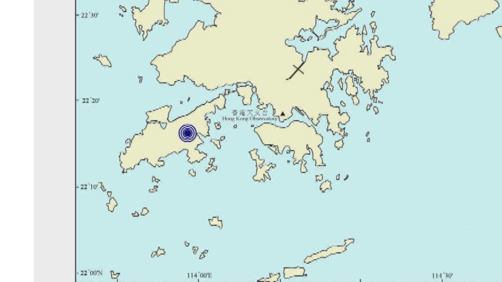 大嶼山梅窩附近下午發生2級地震