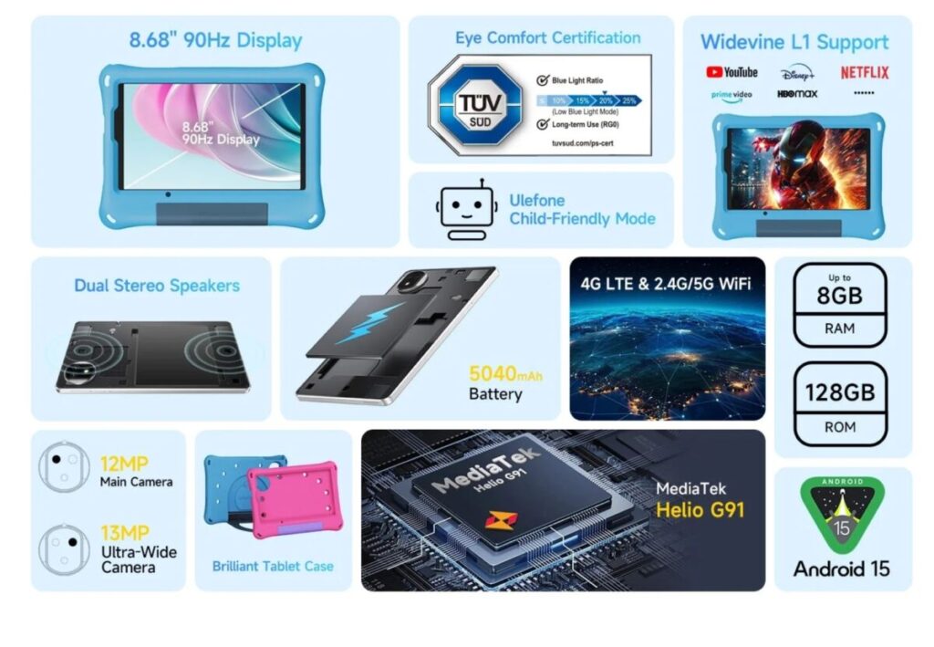 Ulefone Tab A9 Pro Kids 兒童平板正式登陸香港市場 親民定價 $899!