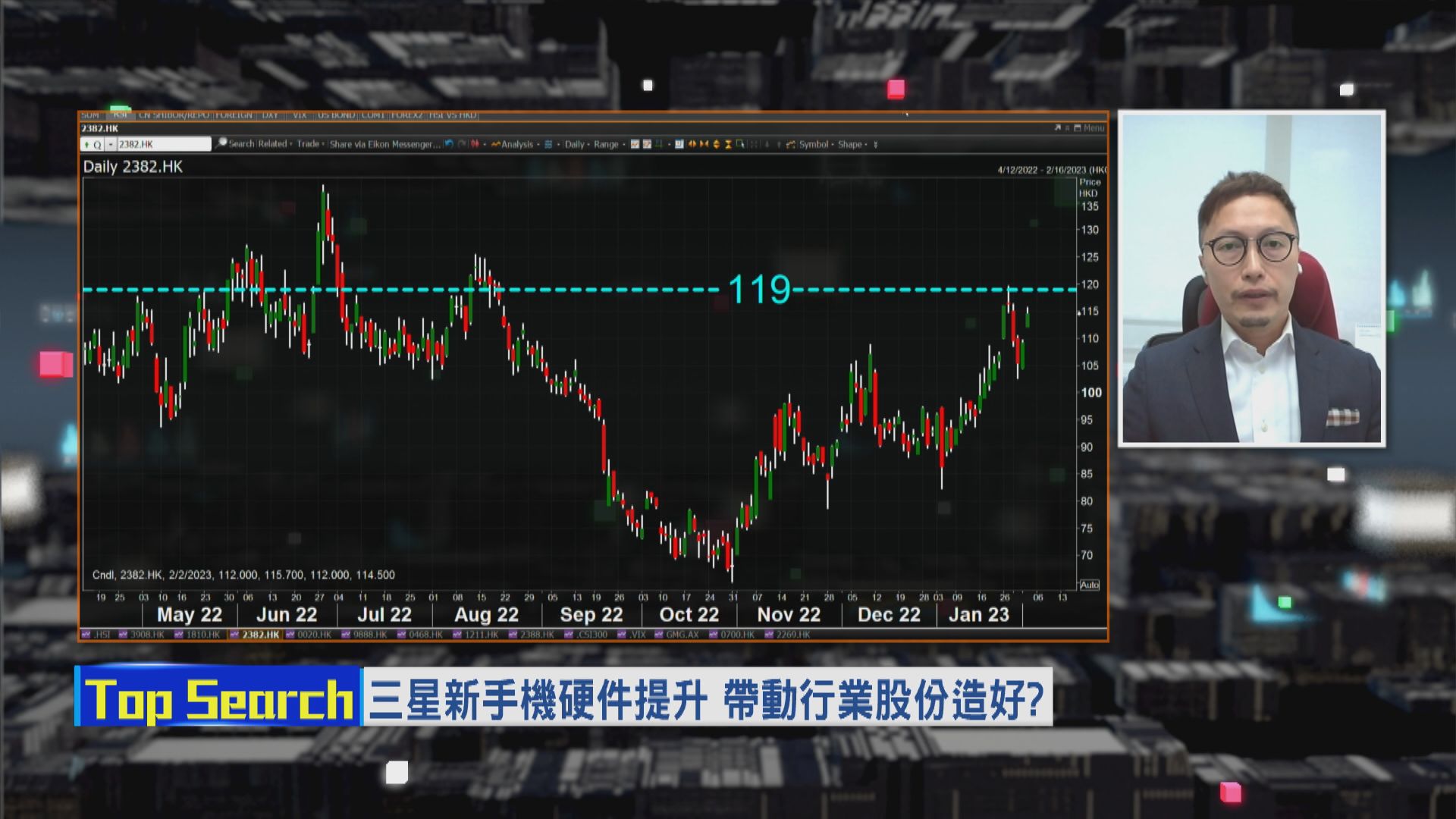 【財經TOP SEARCH】短炒手機設備股揀舜宇