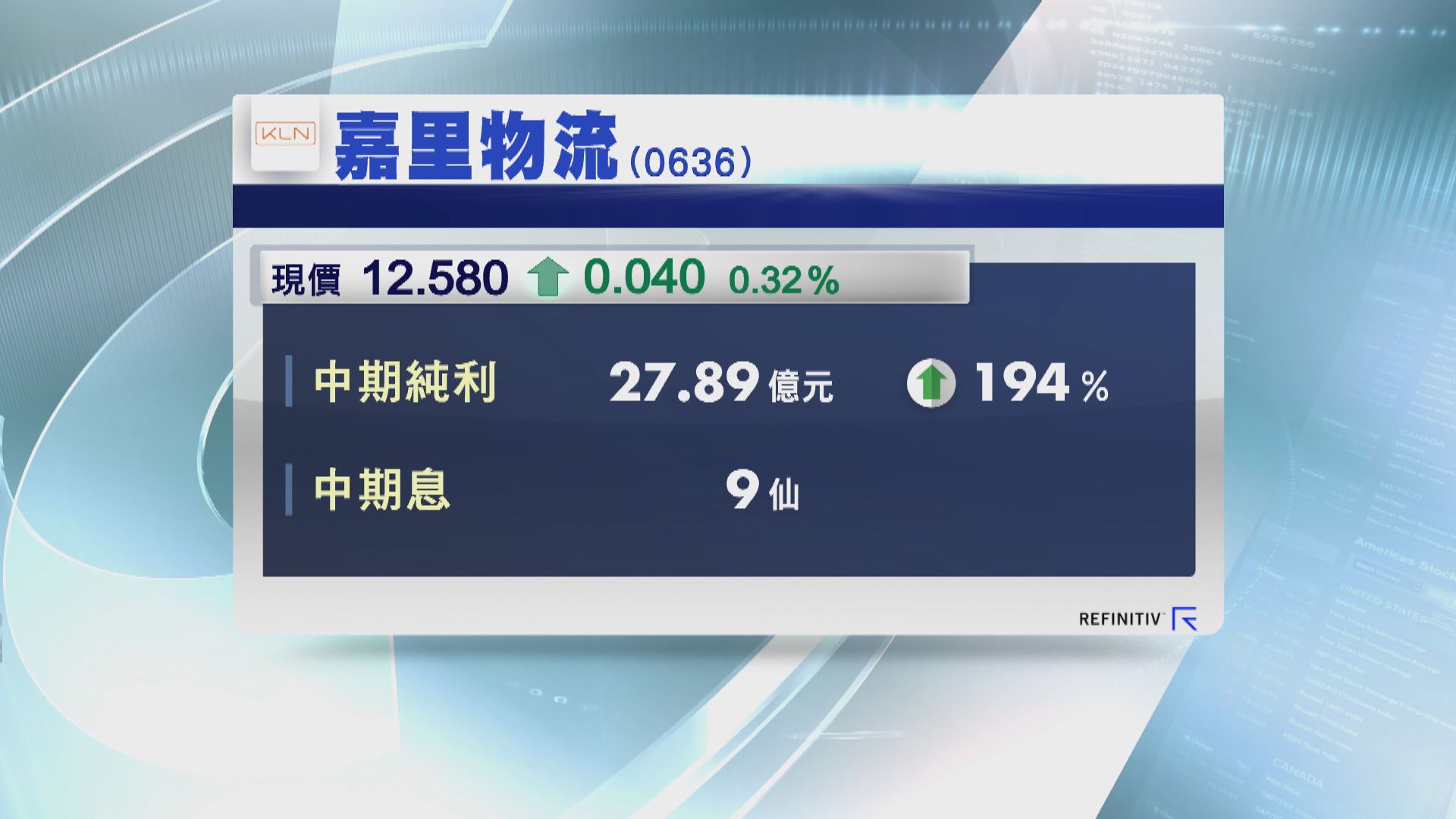 【業績速報】東風多賺5% 嘉里物流多賺近兩倍