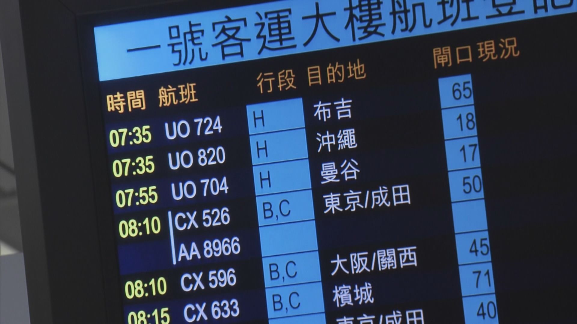 日本限制香港航班使用個別機場　赴北海道港人要經台灣返港