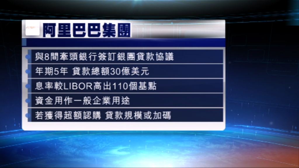 阿里巴巴簽訂30億美元銀團貸款協議