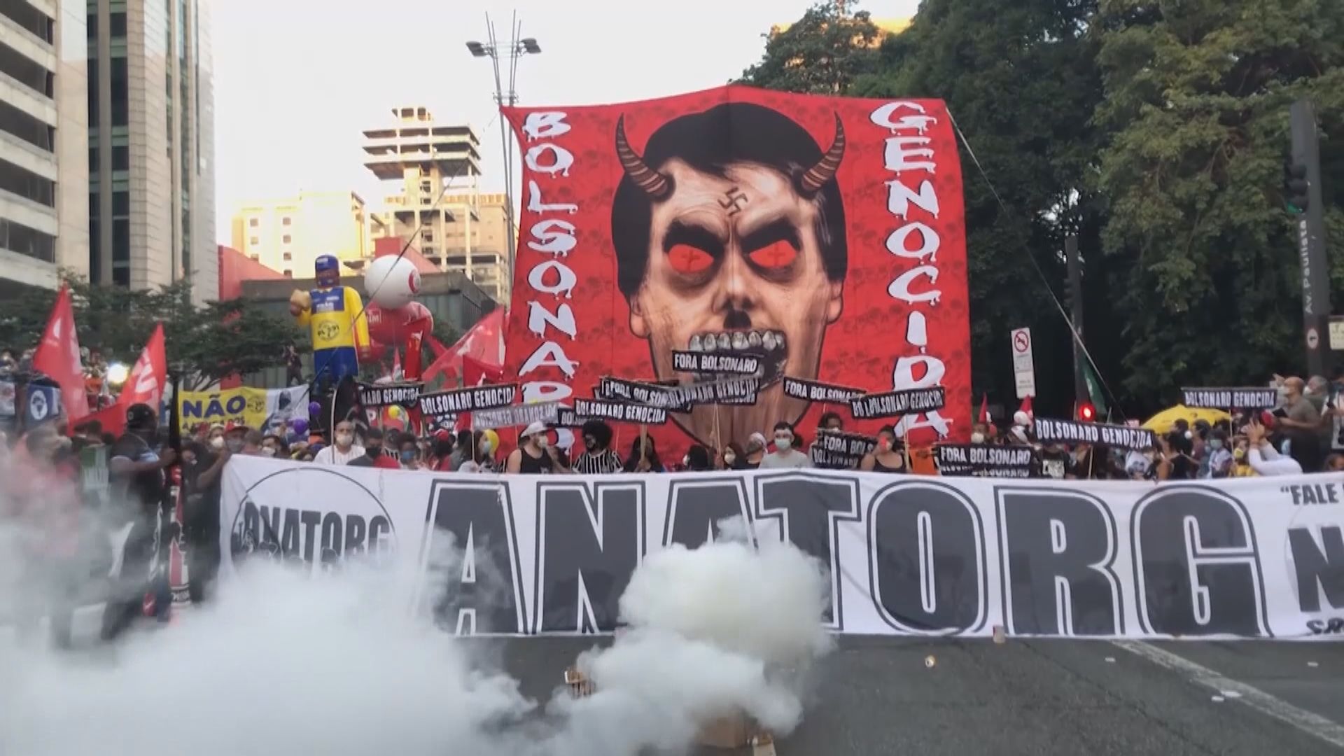 巴西多個城市示威　抗議總統博索納羅抗疫不力