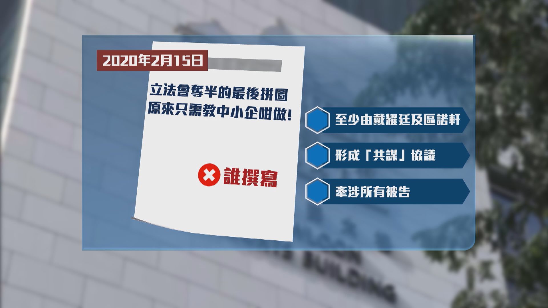 【初選案】控方指戴耀廷及區諾軒　早形成「共謀」協議