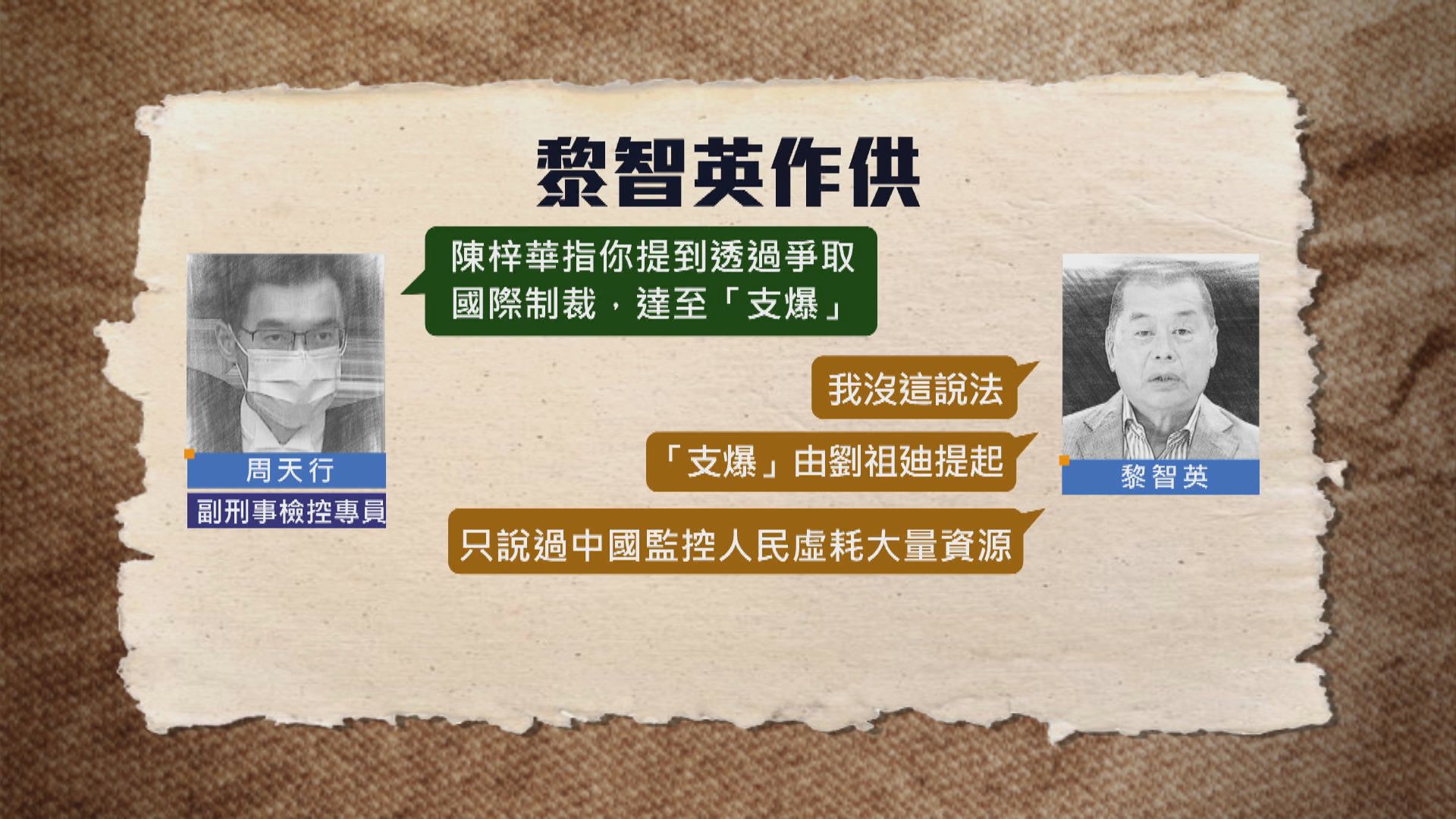 黎智英否認說過要爭取國際制裁　達至「支爆」