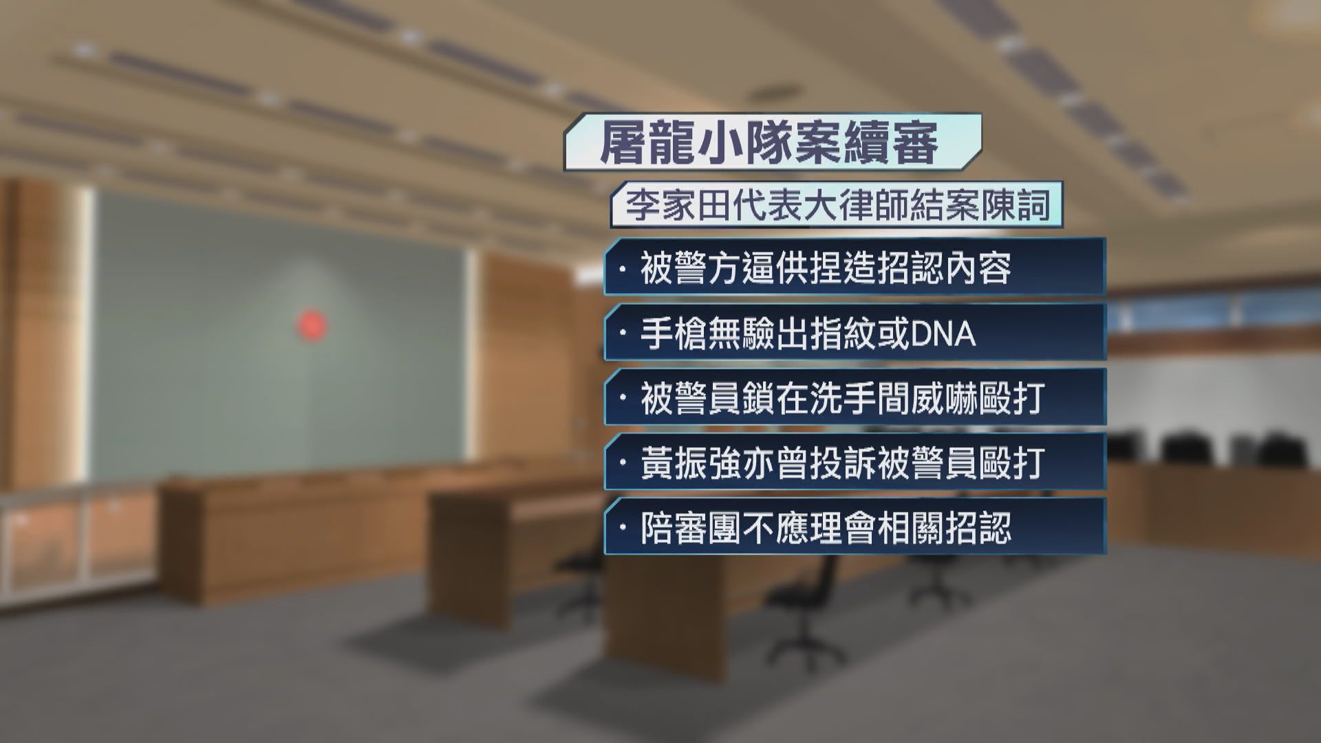 屠龍小隊案辯方結案陳詞　指被告李家田遭逼供下招認