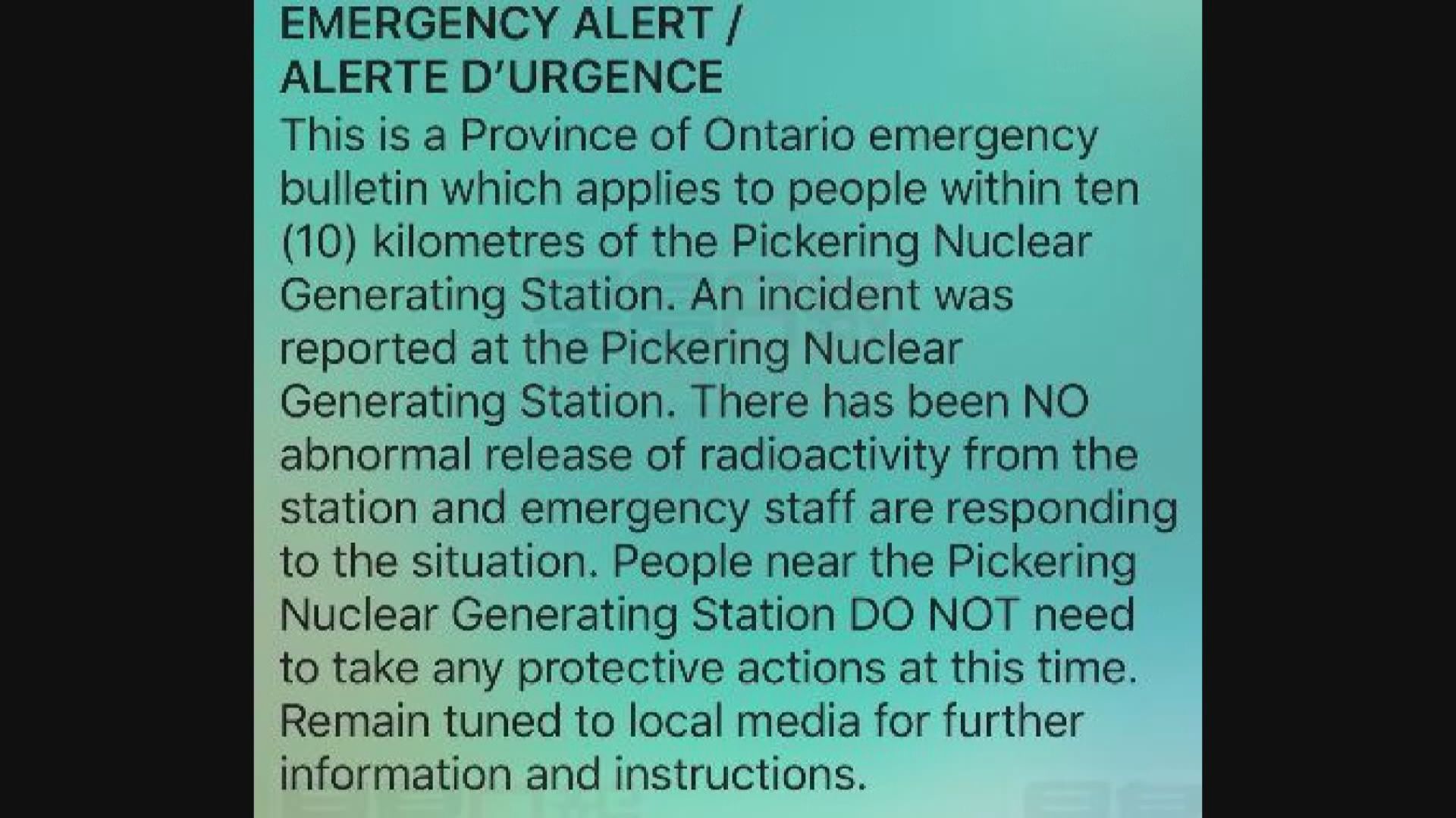 加拿大安大略省誤報核電廠發生意外