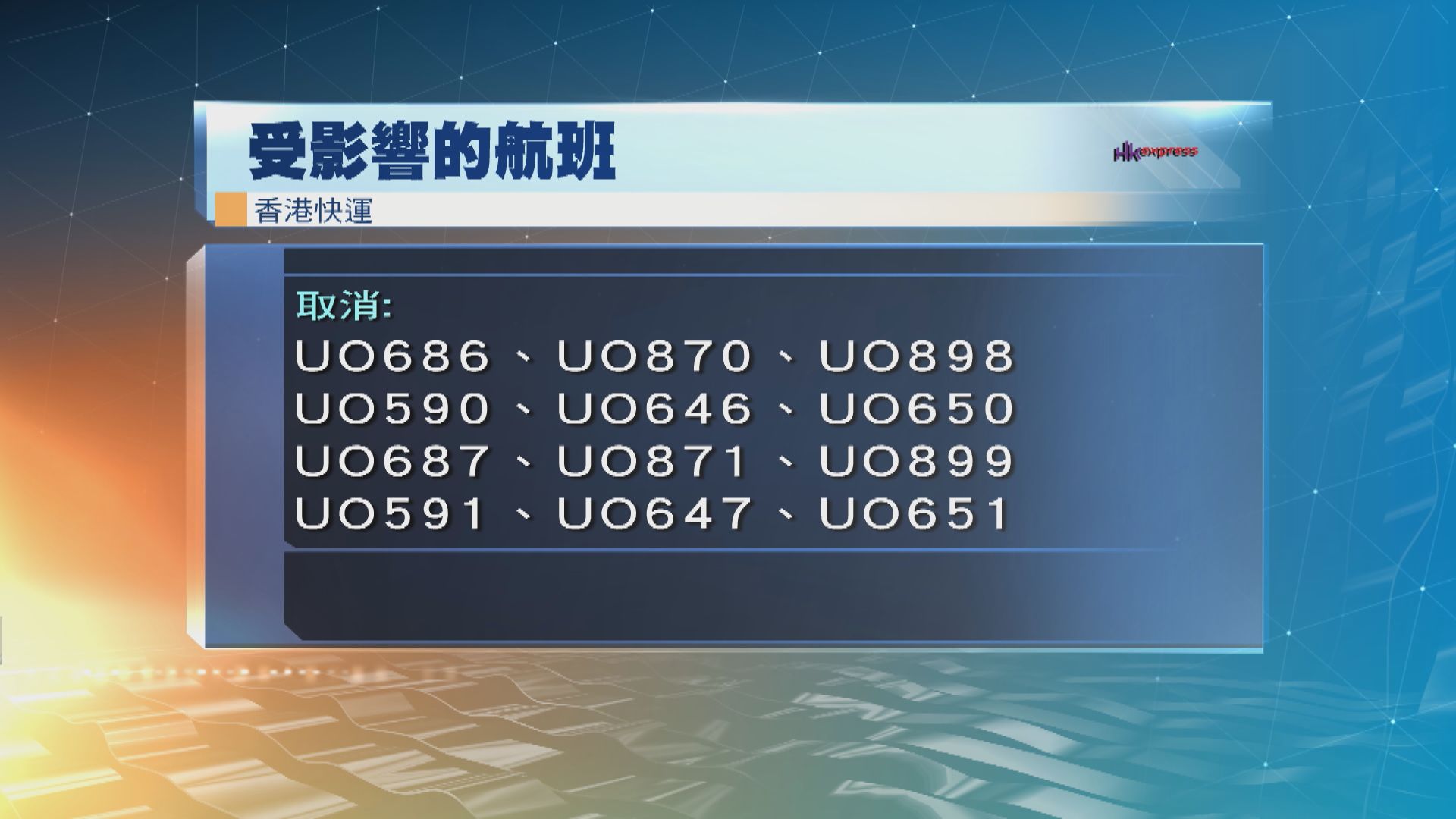 周六多班來往香港至日本航班因颱風取消