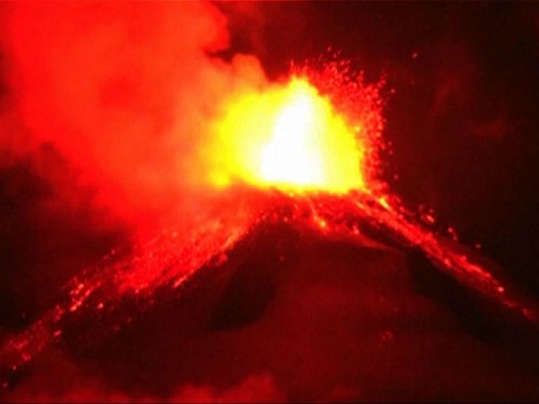 
智利南部火山爆發