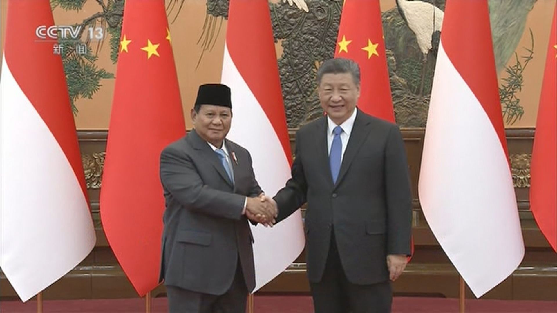 習近平與到訪印尼總統當選人普拉博沃會談