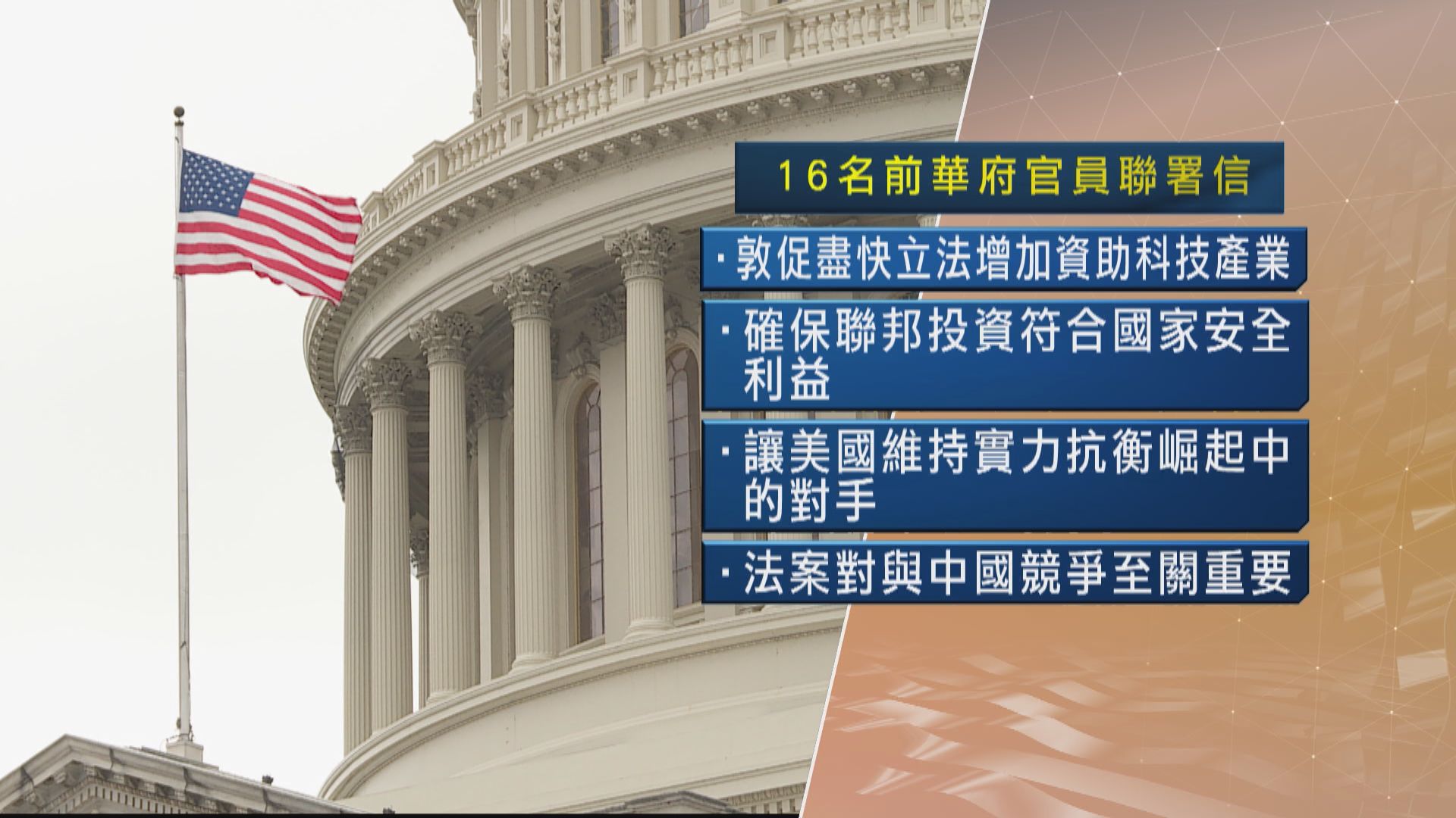 16名前美官員聯署　促立法維持科研實力抗衡中國