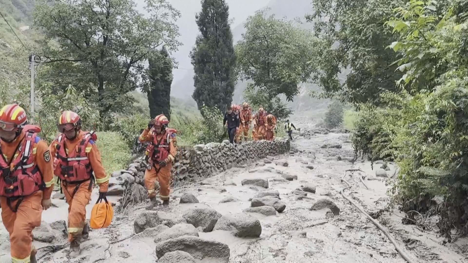 四川汶川縣暴雨引發泥石流增至四人死亡