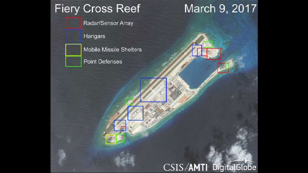 美智庫指中國完成南海島礁填海