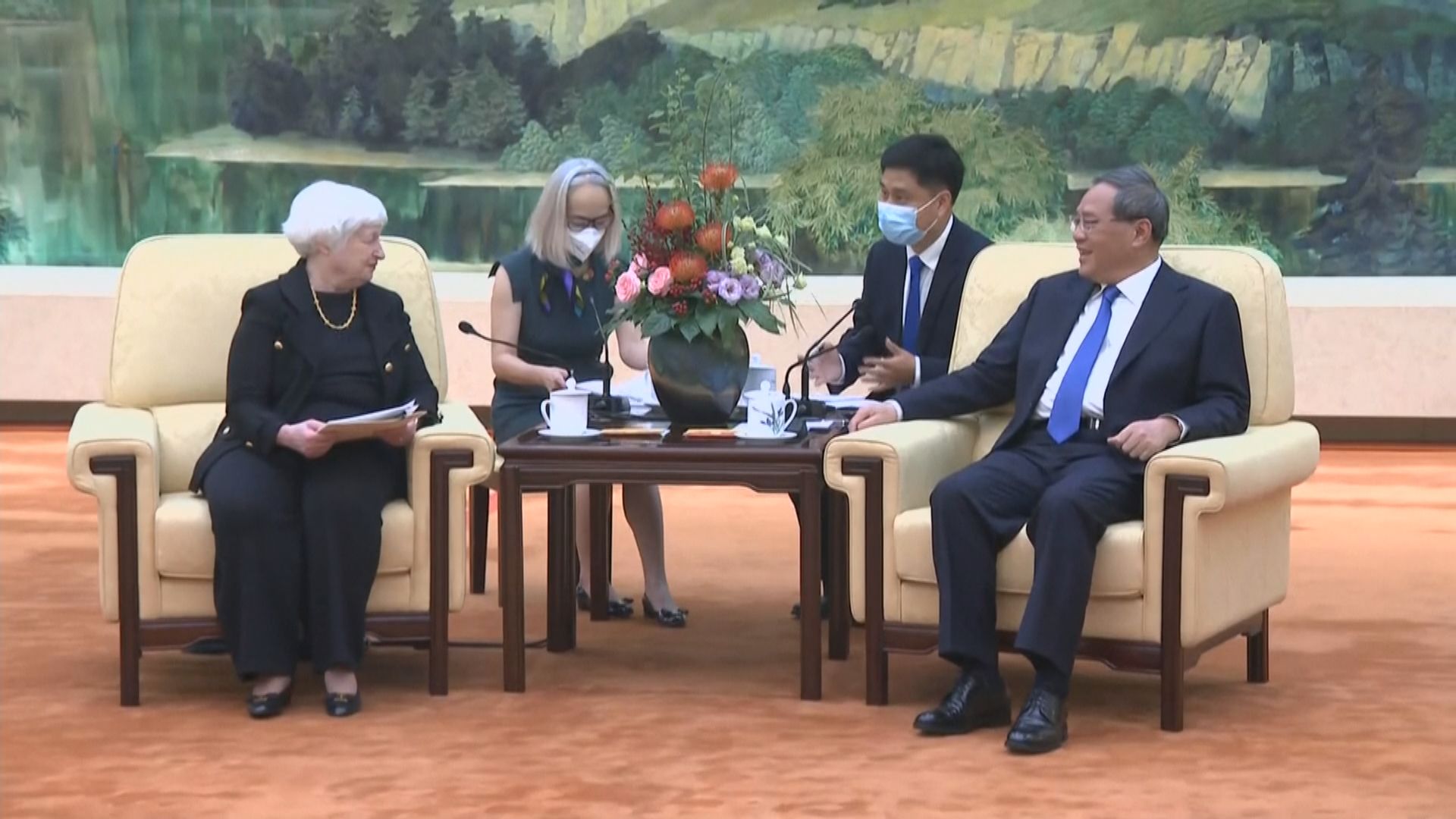 總理李強晤訪華美國財長耶倫