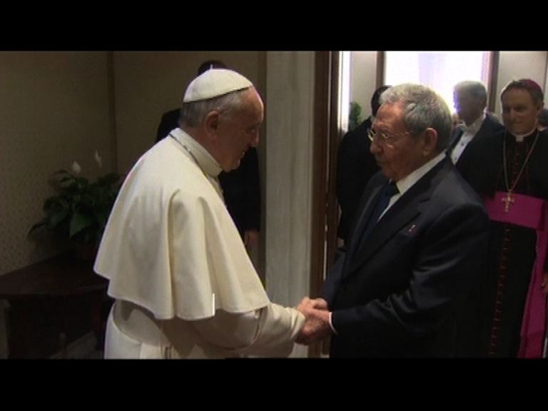 古巴領袖勞爾到梵蒂岡拜訪教宗